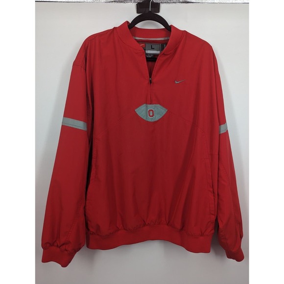 Nike Other - Ohio State Nike men SZ L Red Windbreaker Center Check LOGO Pullover